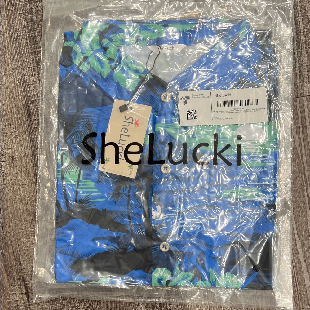 Men's Blue Tropical Swim Shirt
